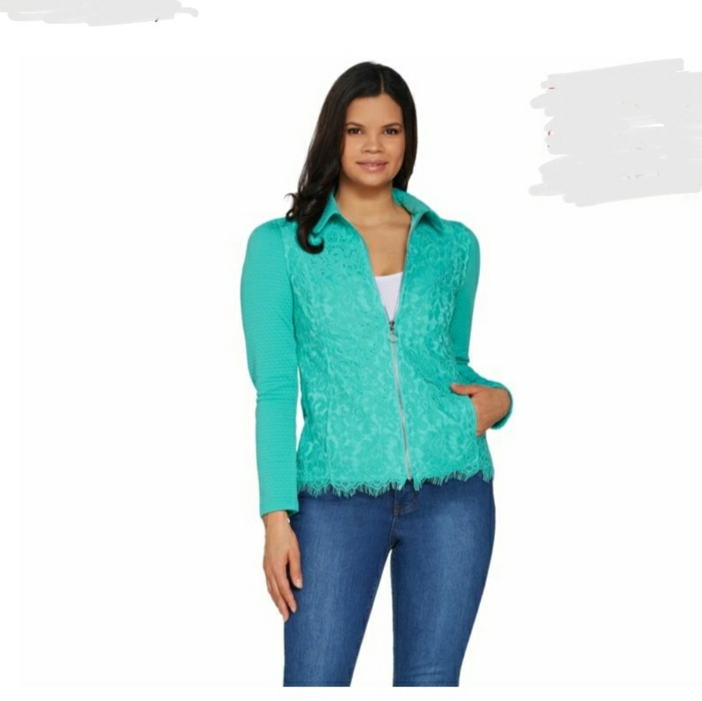 NEW. Isaac Mizrahi Zip Stretch Blazer